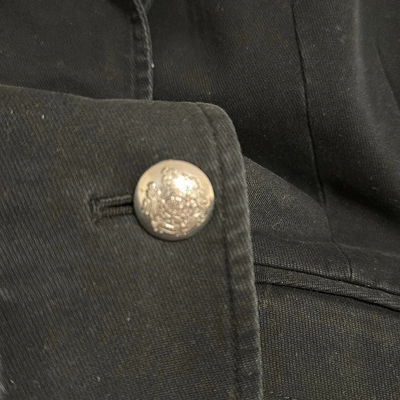 Lauren Ralph Lauren cotton petite blazer with silver buttons spring black dark - Picture 3 of 5